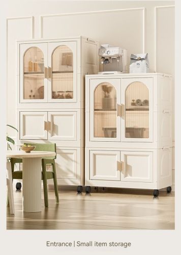 25.59" Side Wide Folding Wardrobe , 25.59"Ã—15.75"Ã—57.09", with Magnetic Door